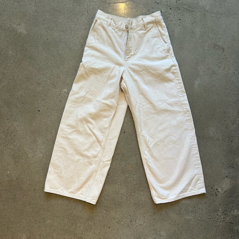 COS Wide Leg White Cotton Jeans